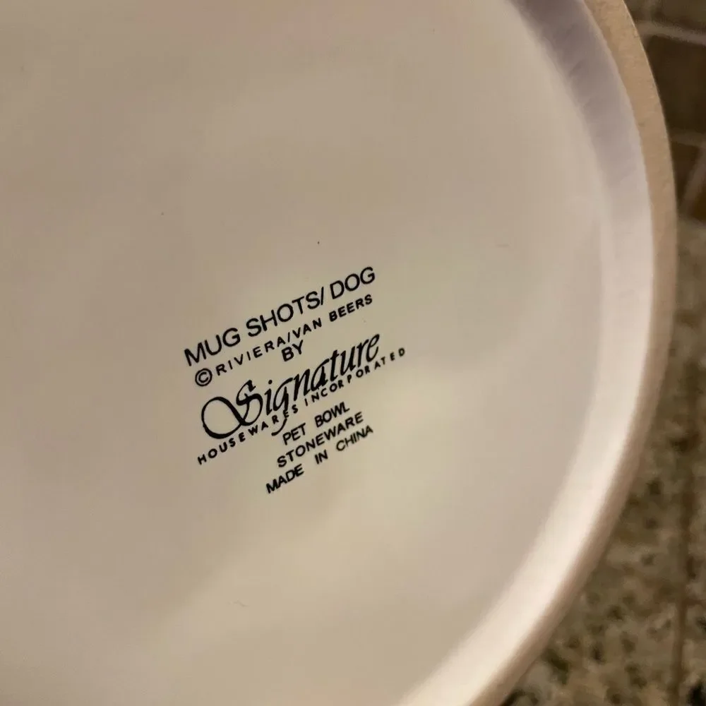 Mug Shots Signature Stoneware Dog Bowl 6 inch